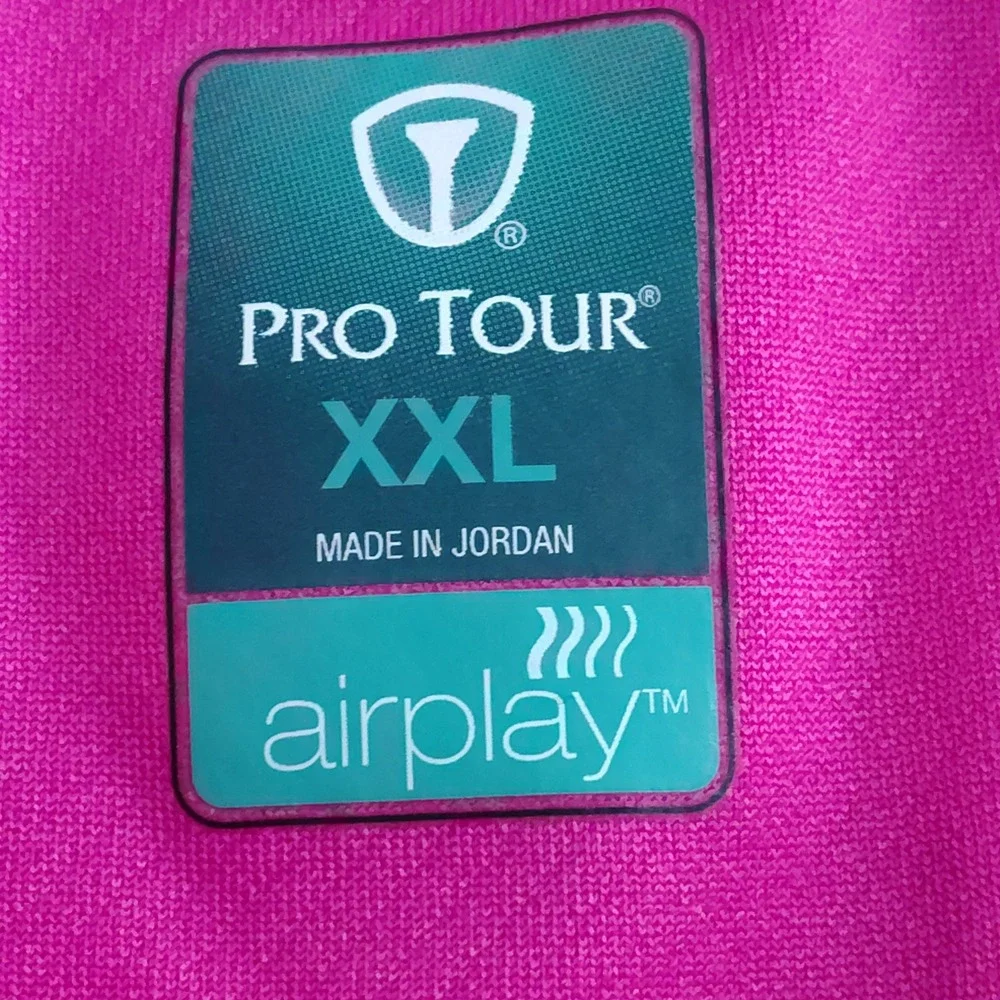 Pro Tour Airplay Golf Polo Shirt Mens‎ XXL Extra Extra Large Pink Quick Dry